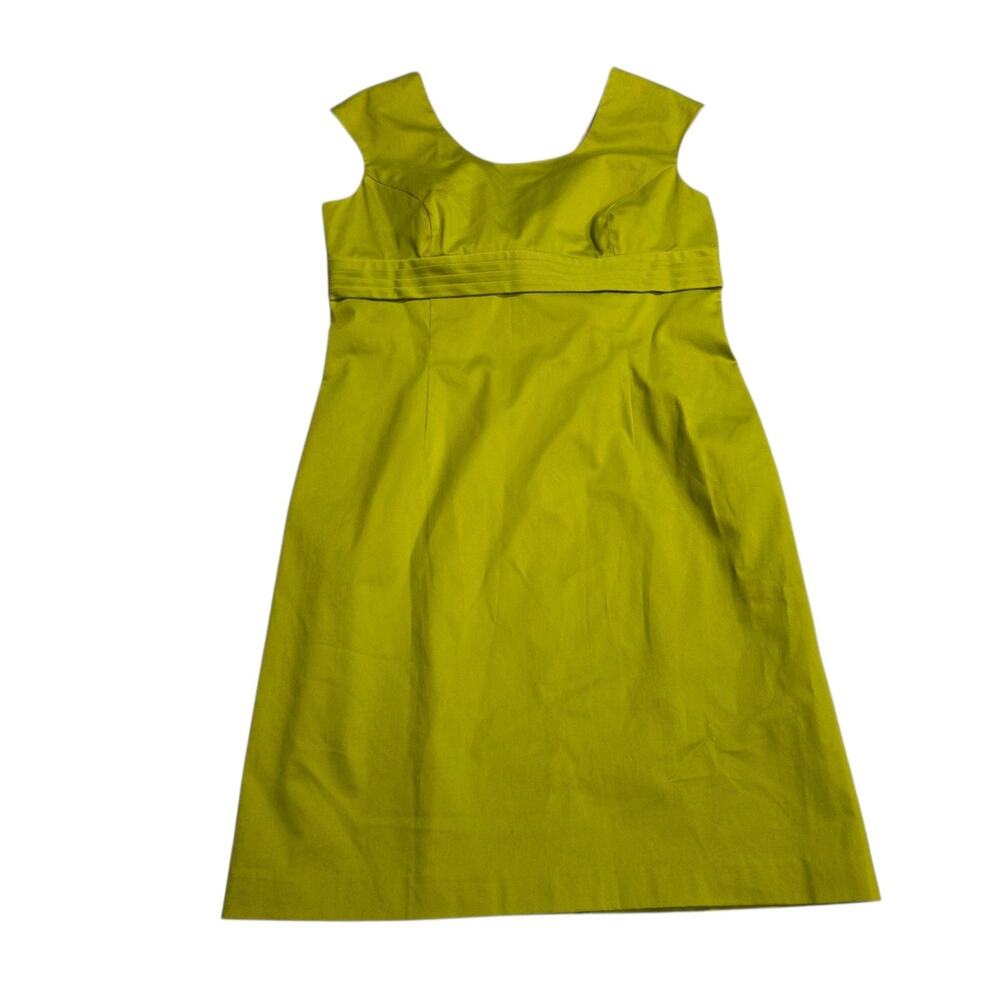 Jones New York Dress Size 14 Chartreuse Green Fit Flare Formal Cocktail Bow Back - Picture 2 of 9